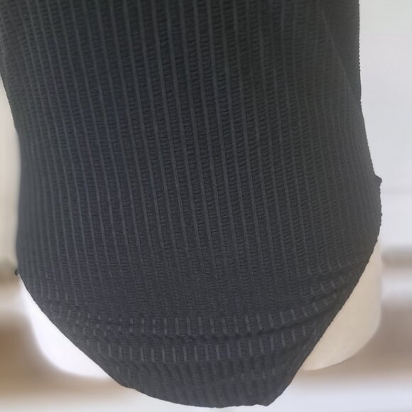 ZAful Ribbed One Piece Scoop Neck High Cut Spaghetti Strap Bathing Suit Lg NWT - Picture 3 of 9